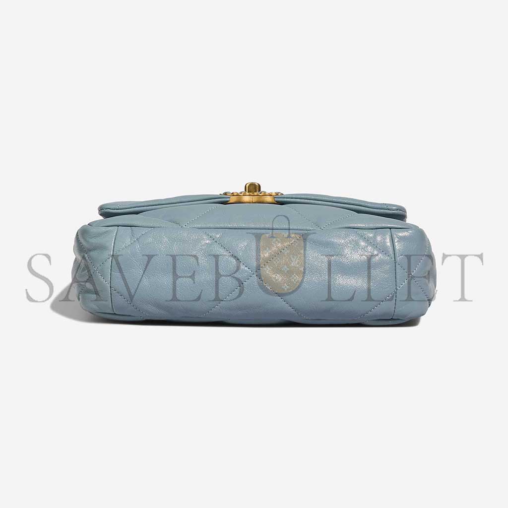 Ch*el 19 flap bag lamb light blue as1160 (26*16*9cm)